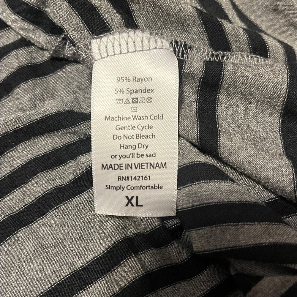 LuLaRoe Gray and Black Striped High Low Dress - Picture 4 of 6